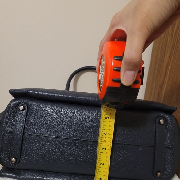 Coach Navy Leather Satchel Bag - Picture 7 of 13